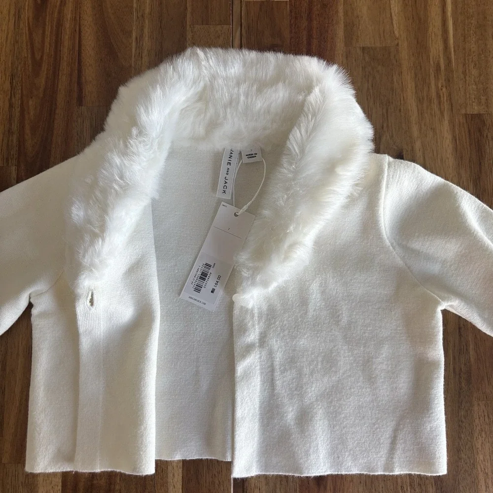 Janie & Jack dress + Cardigan Sweater Size 7 Special Occasion Flower Girl NWT